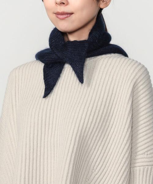 karakoram accessories(カラコラムアクセサリーズ)の「KARAKORAM ACCESSORIES | ニット スカーフ WOMEN(ストール/ショール・レディース・ダークネイビー/オフホワイト・F)」の1枚目の写真