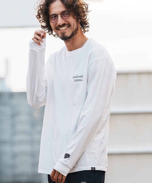 1minute 1second（ワンミニットワンセカンド）の「mlt5503-cursive embroidery pigment long sleeve cut&sewn ロングスリーブTシャツ(1M26H330)（Tシャツ/カットソー・メンズ・ブラック/ネイビー/ホワイト・XL/L/M/S）」の15枚目の写真