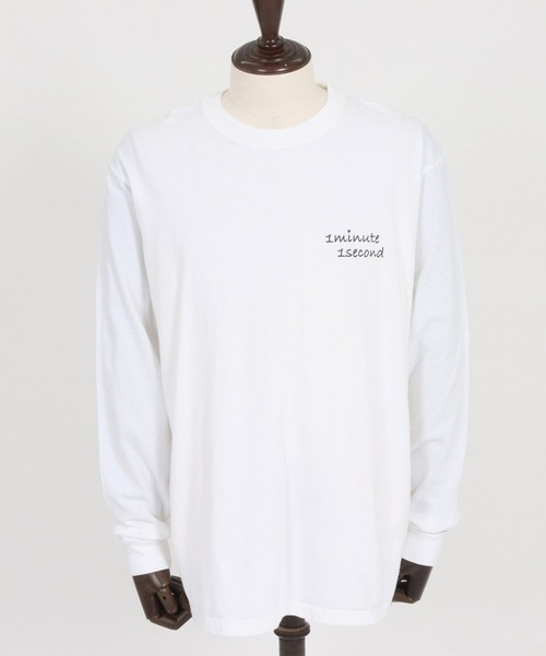 1minute 1second（ワンミニットワンセカンド）の「mlt5503-cursive embroidery pigment long sleeve cut&sewn ロングスリーブTシャツ(1M26H330)（Tシャツ/カットソー・メンズ・ブラック/ネイビー/ホワイト・XL/L/M/S）」の20枚目の写真