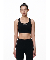 LIMELIGHT APPAREL（ライムライトアパレル）の「エスリットロゴジョーズエディションスポーツブラVライン（ブラック/ホワイト）（チューブトップ）」