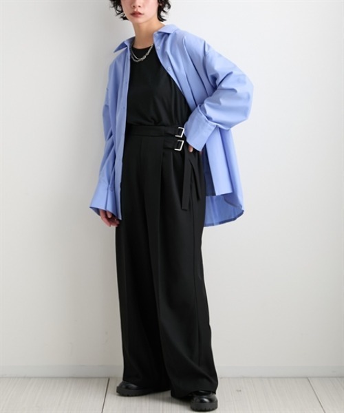 Soiunique（スワユニーク）の「ウーリッシュ素材ダブルベルトストレートパンツ　［Soiunique］（その他パンツ・レディース・チャコール/ブラック・LL/L/M）」の18枚目の写真