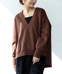 Jines（ジネス）の「裏毛Vネックプルオーバー（Tシャツ/カットソー）」
