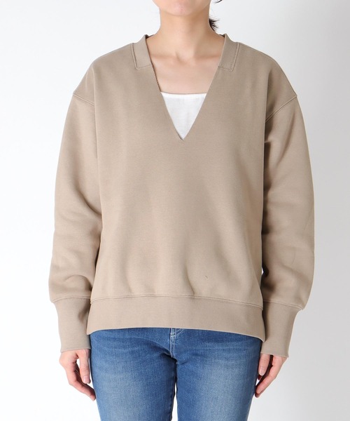 Jines(ジネス)の「裏毛Vネックプルオーバー(Tシャツ/カットソー・レディース・ブラウン/ベージュ・38)」の16枚目の写真