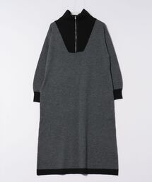 配色ニットワンピース