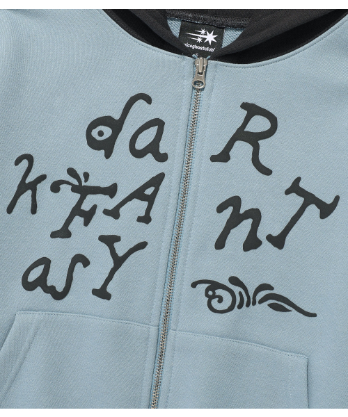 NICE GHOST CLUB（ナイスゴーストクラブ）の「DARK FANTASY HOODIE ZIP UP_SKYBLUE(NG2FFUM483A)（パーカー・レディース・スカイブルー・SMALL/MEDIUM/LARGE）」の4枚目の写真