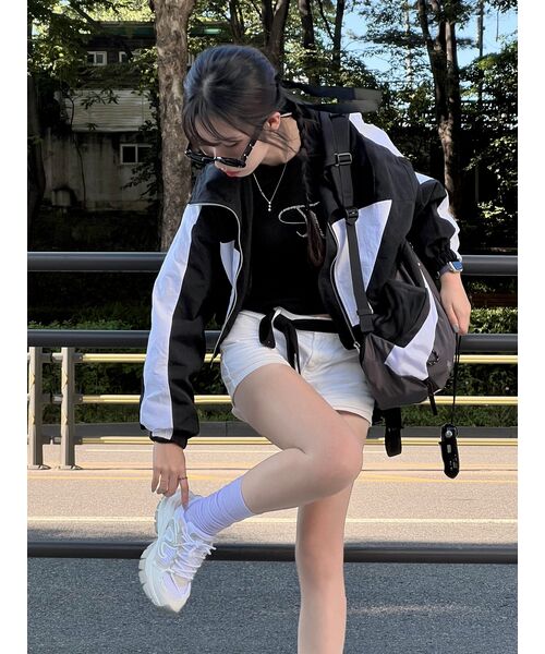 SEARCH410(サーチ410)の「シェイプコンビウィンドブレーカー ブラック(ナイロンジャケット・メンズ・その他・LARGE/MEDIUM)」の3枚目の写真