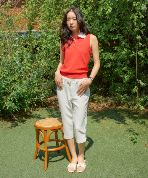 SALON DE YOHN（サロンドヨーン）の「Collar Sleeveless Top_ Red（ポロシャツ・レディース・その他・SMALL/MEDIUM）」の2枚目の写真