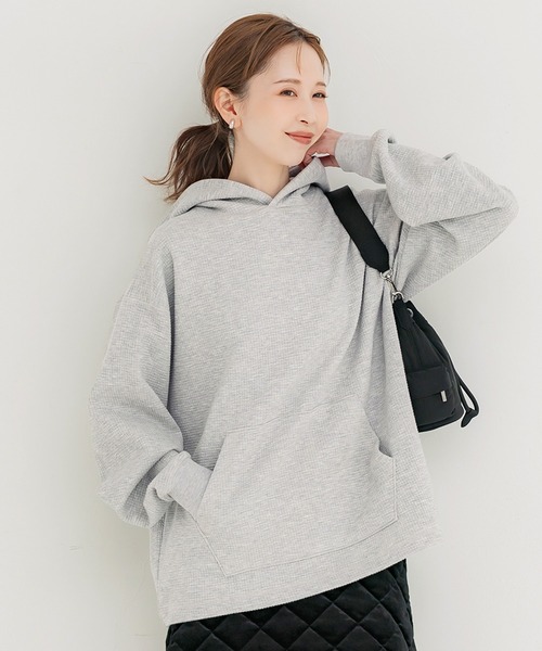 coca（coca）（コカ）の「ブロックジャカードプルパーカー（パーカー・メンズ・ブラック/ライトグレー・L/M/XL）」の2枚目の写真