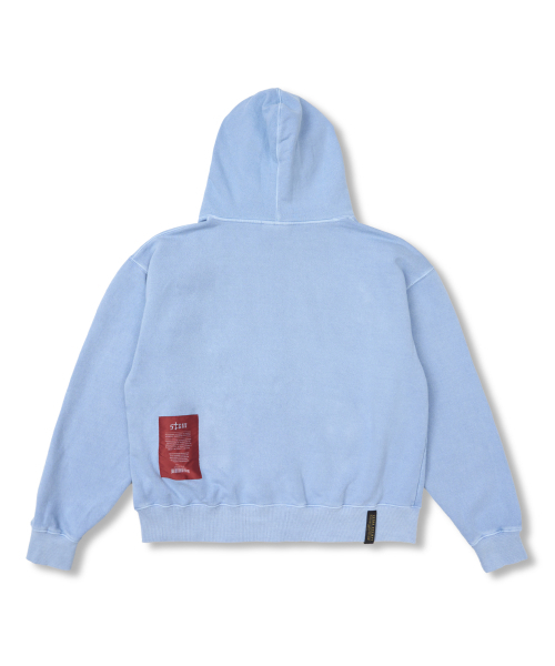 STIGMA(スティグマ)の「Applique STGM Pigment Washed Oversized Zip-up Hoodie Sky Blue(パーカー・メンズ・その他・MEDIUM/LARGE/X-LARGE)」の2枚目の写真