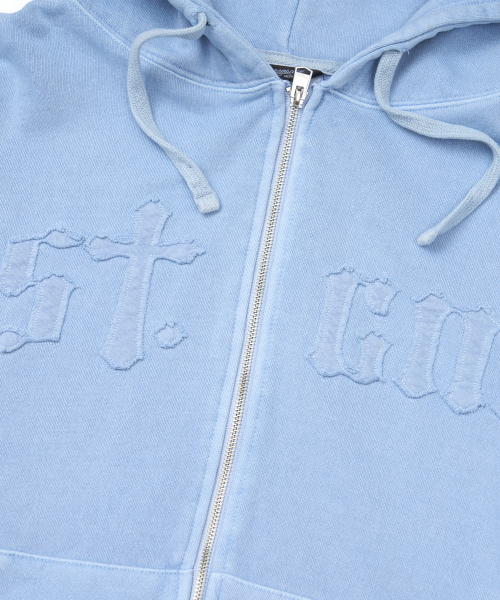 STIGMA(スティグマ)の「Applique STGM Pigment Washed Oversized Zip-up Hoodie Sky Blue(パーカー・メンズ・その他・MEDIUM/LARGE/X-LARGE)」の5枚目の写真
