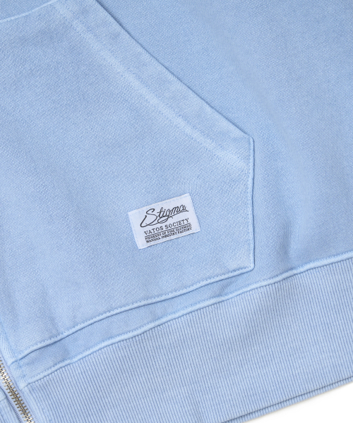 STIGMA(スティグマ)の「Applique STGM Pigment Washed Oversized Zip-up Hoodie Sky Blue(パーカー・メンズ・その他・MEDIUM/LARGE/X-LARGE)」の6枚目の写真