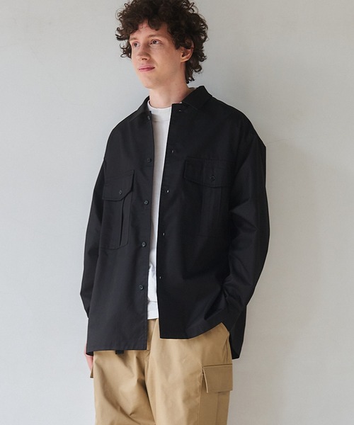 NewAnce(ニュアンス)の「【NewAnce】Work Shirt Jacket / ワークシャツジャケット -オリジナルツイルシリーズ-(シャツ/ブラウス・メンズ・ブラック/ベージュ・M/L)」の2枚目の写真
