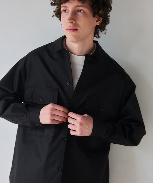 NewAnce(ニュアンス)の「【NewAnce】Work Shirt Jacket / ワークシャツジャケット -オリジナルツイルシリーズ-(シャツ/ブラウス・メンズ・ブラック/ベージュ・M/L)」の3枚目の写真