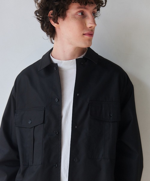 NewAnce(ニュアンス)の「【NewAnce】Work Shirt Jacket / ワークシャツジャケット -オリジナルツイルシリーズ-(シャツ/ブラウス・メンズ・ブラック/ベージュ・M/L)」の4枚目の写真