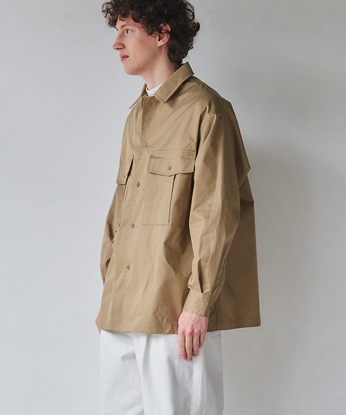 NewAnce(ニュアンス)の「【NewAnce】Work Shirt Jacket / ワークシャツジャケット -オリジナルツイルシリーズ-(シャツ/ブラウス・メンズ・ブラック/ベージュ・M/L)」の11枚目の写真
