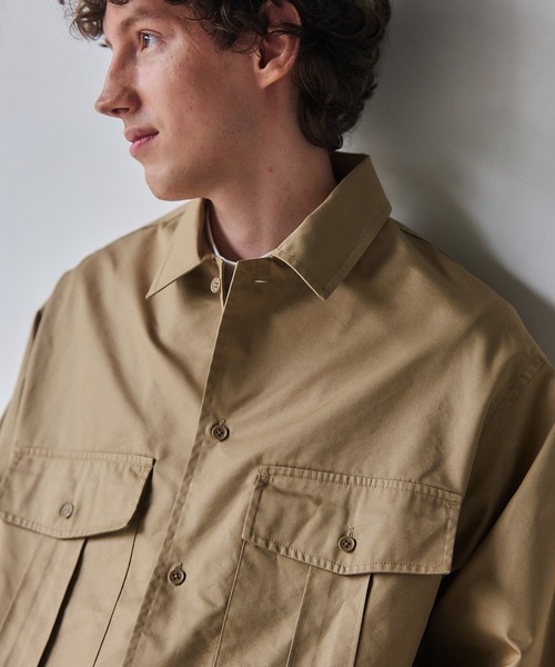 NewAnce(ニュアンス)の「【NewAnce】Work Shirt Jacket / ワークシャツジャケット -オリジナルツイルシリーズ-(シャツ/ブラウス・メンズ・ブラック/ベージュ・M/L)」の9枚目の写真