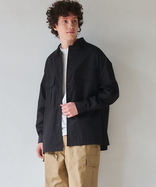 NewAnce(ニュアンス)の「【NewAnce】Work Shirt Jacket / ワークシャツジャケット -オリジナルツイルシリーズ-(シャツ/ブラウス・メンズ・ブラック/ベージュ・M/L)」の6枚目の写真