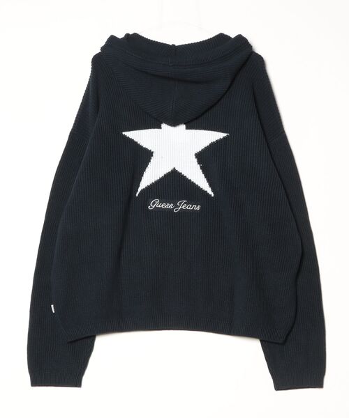 GUESS JEANS Long Sleeves Star Hoodie Sweater ニットトップス