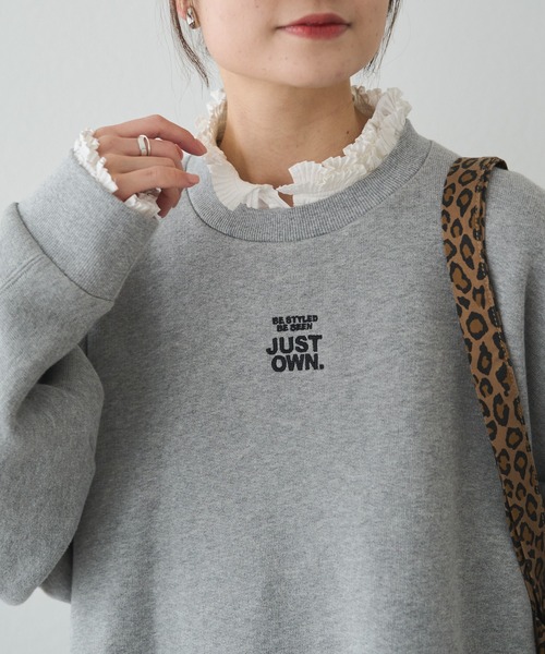 PUAL CE CIN（ピュアルセシン）の「裏ボア刺繍スウェット（スウェット・レディース・オートミール/ブルー/グレー・FREE）」の11枚目の写真