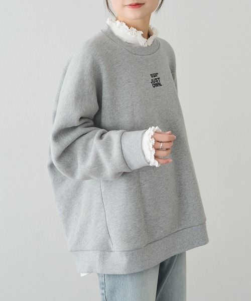 PUAL CE CIN（ピュアルセシン）の「裏ボア刺繍スウェット（スウェット・レディース・オートミール/ブルー/グレー・FREE）」の13枚目の写真