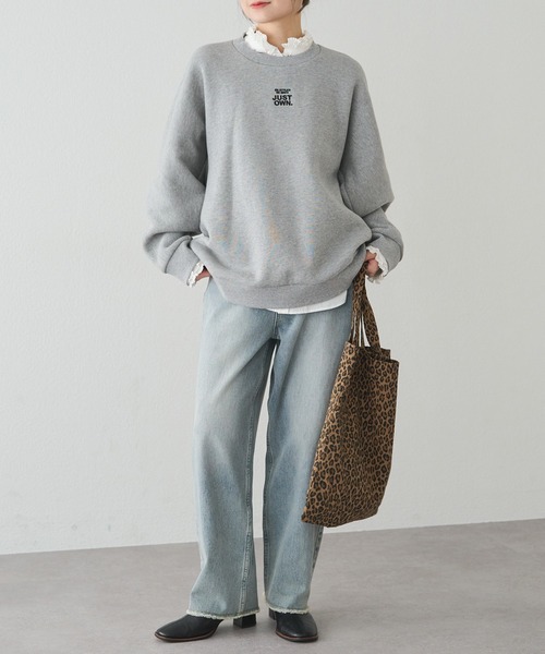 PUAL CE CIN（ピュアルセシン）の「裏ボア刺繍スウェット（スウェット・レディース・オートミール/ブルー/グレー・FREE）」の15枚目の写真