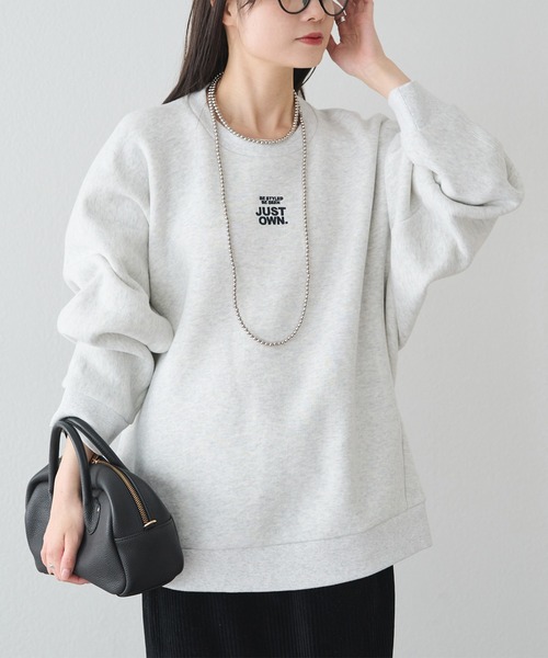 PUAL CE CIN（ピュアルセシン）の「裏ボア刺繍スウェット（スウェット・レディース・オートミール/ブルー/グレー・FREE）」の5枚目の写真