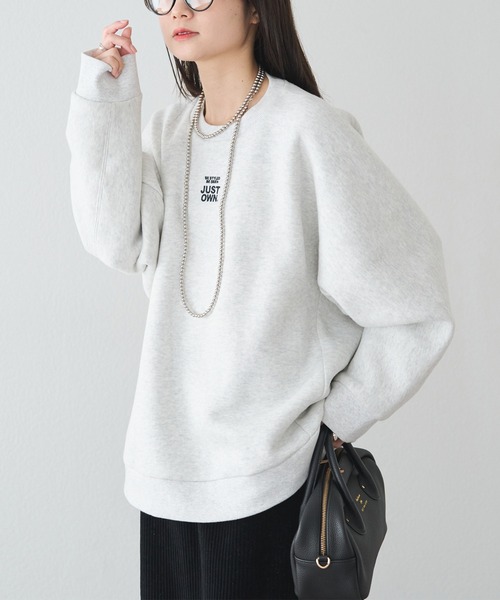 PUAL CE CIN（ピュアルセシン）の「裏ボア刺繍スウェット（スウェット・レディース・オートミール/ブルー/グレー・FREE）」の6枚目の写真