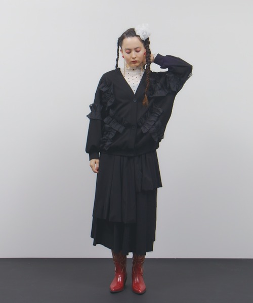 manana suerte（マニャーナスエルテ）の「フリルカットソーカーディガン（カーディガン/ボレロ・レディース・ブラック・FREE）」の16枚目の写真