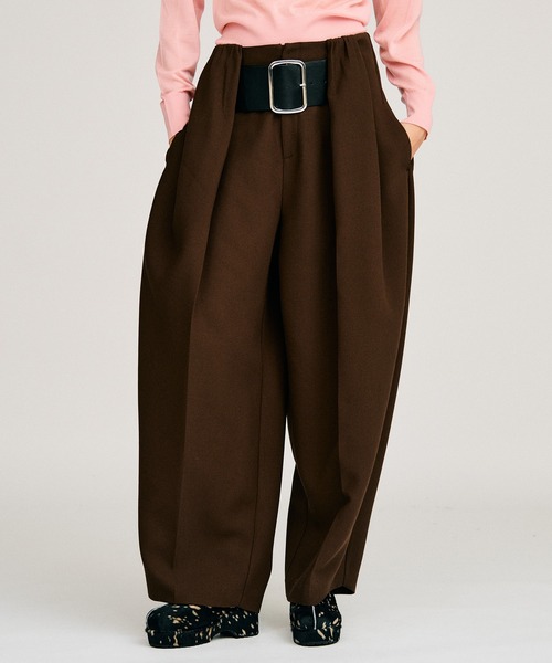 PRANK PROJECT(プランクプロジェクト)の「ハイウエストベルトタックパンツ / High-Waist Belted Tuck Pants(スラックス・レディース・ブラック/アイボリー/カーキ/グレー/ブラウン・34/36/38)」の5枚目の写真