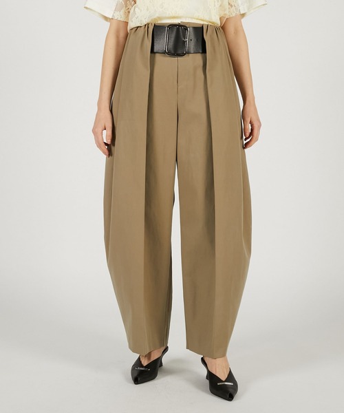 PRANK PROJECT（プランクプロジェクト）の「【2026Spring Pre-Order】ハイウエストベルトタックパンツ / High-Waist Belted Tuck Pants（スラックス・レディース・ブラック/アイボリー/カーキ・34/36/38）」の3枚目の写真