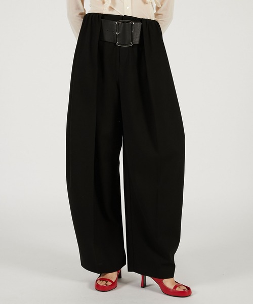 PRANK PROJECT（プランクプロジェクト）の「【2026Spring Pre-Order】ハイウエストベルトタックパンツ / High-Waist Belted Tuck Pants（スラックス・レディース・ブラック/アイボリー/カーキ・34/36/38）」の10枚目の写真