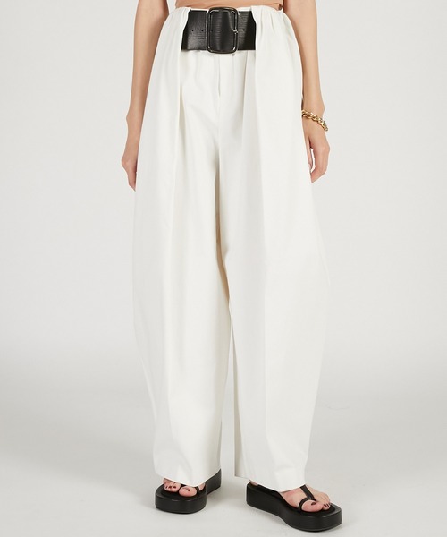 PRANK PROJECT（プランクプロジェクト）の「【2026Spring Pre-Order】ハイウエストベルトタックパンツ / High-Waist Belted Tuck Pants（スラックス・レディース・ブラック/アイボリー/カーキ・34/36/38）」の9枚目の写真