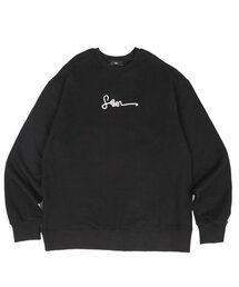 Monkey Flower（モンキーフラワー）の「共用ロゴ刺繍ルーズフィットスウェットシャツ/SS2WMT02U BLACK（スウェット）」