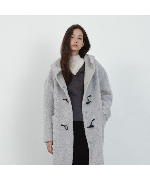 hunch(ハンチ)の「Hooded Duffel Long Coat (2color)(チェスターコート・レディース・スカイブルー/アイボリー・FREE)」の2枚目の写真