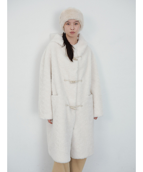 hunch(ハンチ)の「Hooded Duffel Long Coat (2color)(チェスターコート・レディース・スカイブルー/アイボリー・FREE)」の3枚目の写真
