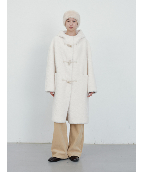 hunch(ハンチ)の「Hooded Duffel Long Coat (2color)(チェスターコート・レディース・スカイブルー/アイボリー・FREE)」の4枚目の写真