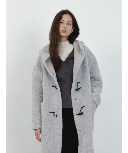 hunch(ハンチ)の「Hooded Duffel Long Coat (2color)(チェスターコート・レディース・スカイブルー/アイボリー・FREE)」の5枚目の写真