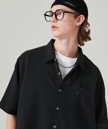 GOSTREET（ゴーストリート）の「Overfit pleated shirt black（シャツ/ブラウス）」