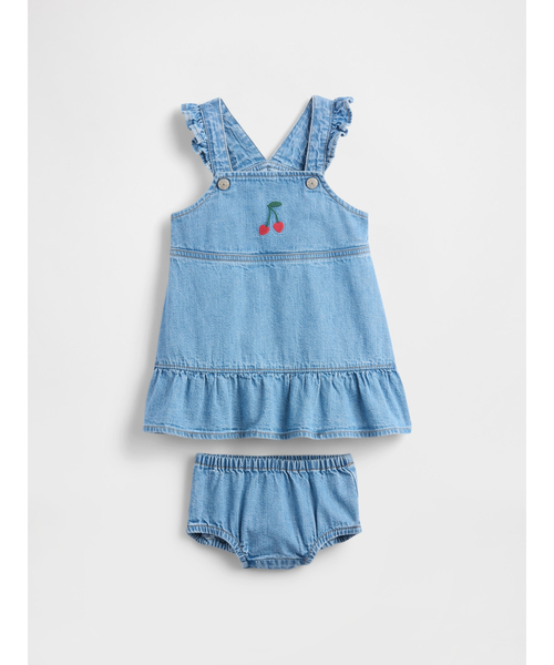 GAP(ギャップ)の「デニム チェリー ワンピース コーデセット (ベビー)(ロンパース・キッズ・インディゴブルー・70cm/80cm/90cm/60cm)」の3枚目の写真