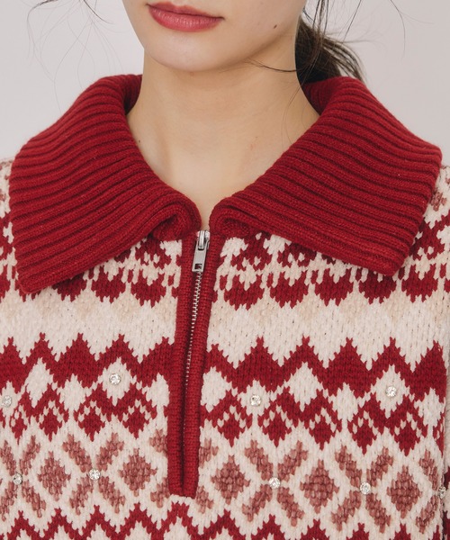 REDYAZEL（レディアゼル）の「ビジューノルディックデザインニットプルオーバー（ニット/セーター・レディース・レッド/ホワイト/ブルー・FREE）」の18枚目の写真