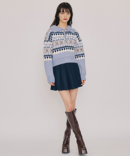 REDYAZEL（レディアゼル）の「ビジューノルディックデザインニットプルオーバー（ニット/セーター・レディース・レッド/ホワイト/ブルー・FREE）」の4枚目の写真