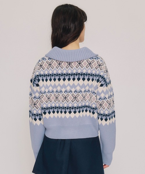 REDYAZEL（レディアゼル）の「ビジューノルディックデザインニットプルオーバー（ニット/セーター・レディース・レッド/ホワイト/ブルー・FREE）」の9枚目の写真