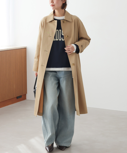 JOURNAL STANDARD relume（ジャーナルスタンダード　レリューム）の「《追加》スーピマコットンステンカラーコート（ステンカラーコート・レディース・ベージュ/ネイビー・38/36）」の2枚目の写真