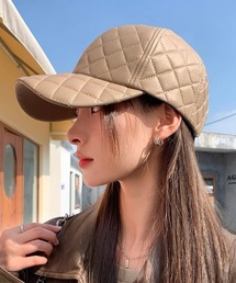 ampm（エーエムピーエム）の「キルティングレザーライクキャップ（キャップ）」