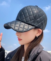 ampm（エーエムピーエム）の「キルティングレザーライクキャップ（キャップ）」