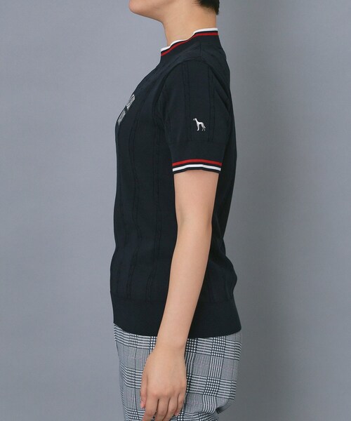 adabat（アダバット）の「【ADABAT NAVY】ケーブルストライプ半袖モックニット（ニット/セーター・レディース・ネイビー・38/40/42）」の8枚目の写真