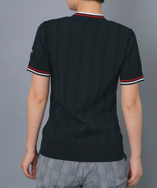 adabat（アダバット）の「【ADABAT NAVY】ケーブルストライプ半袖モックニット（ニット/セーター・レディース・ネイビー・38/40/42）」の9枚目の写真
