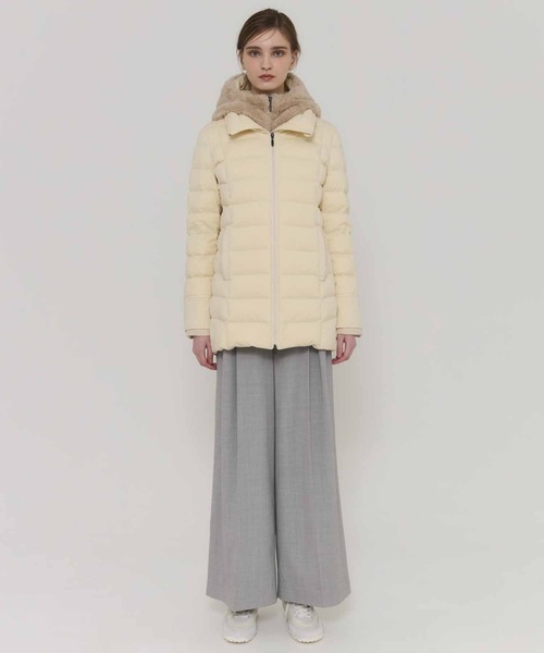 YOSOOU（ヨソオウ）の「【YOSOOU/ヨソオウ】2way Fur Liner Hood Coat/2ｗayファーライナーフードコート（ダウンジャケット/コート・レディース・キナリ/ブラック・2/3）」の2枚目の写真