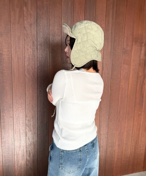 SANSeLF（サンセルフ）の「【SANSeLF】 キルティングフライングキャップ saa25a236（キャップ・レディース・カーキ・FREE）」の3枚目の写真