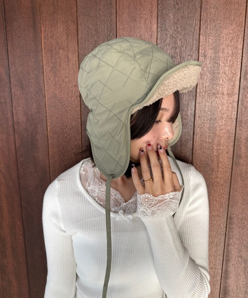 SANSeLF（サンセルフ）の「【SANSeLF】 キルティングフライングキャップ saa25a236（キャップ・レディース・カーキ・FREE）」の5枚目の写真